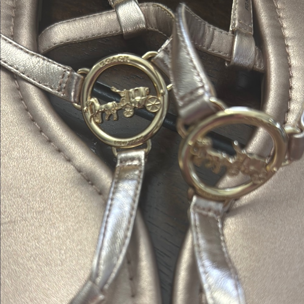 Coach Metallic Gold Sandals - Picture 2 of 6